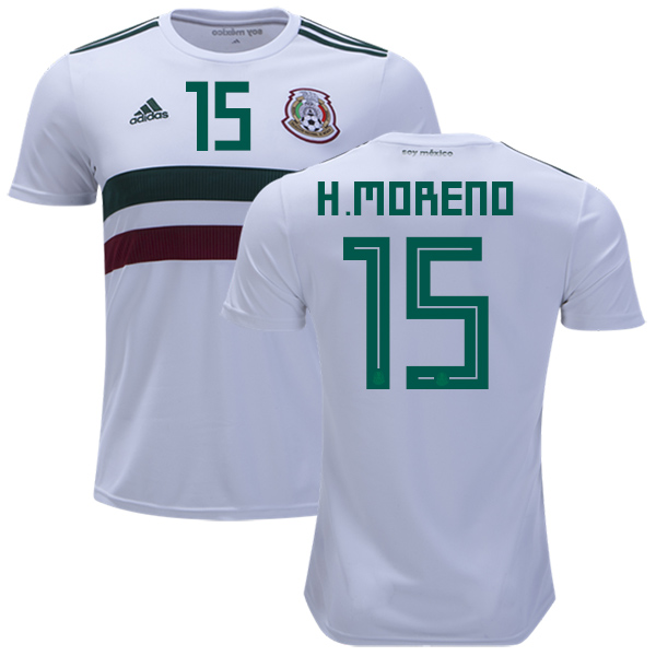 Mexico #15 H.Moreno Away Kid Soccer Country Jersey - Click Image to Close